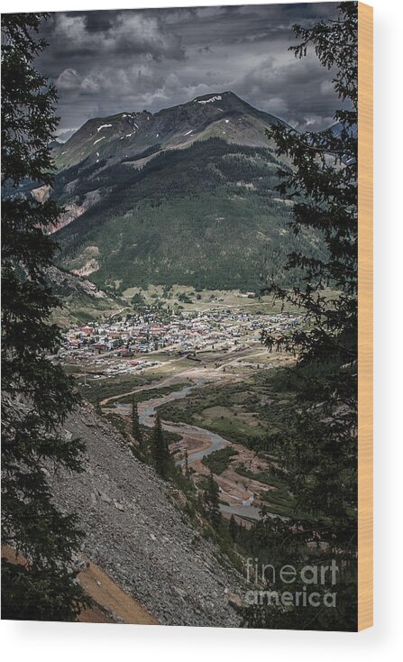 Silverton Wood Print featuring the photograph Silverton View from Above by Jim McCain