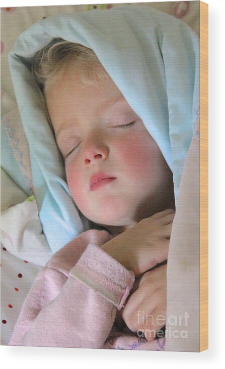 Children Wood Print featuring the photograph Sleeping Angel by Suzanne Oesterling