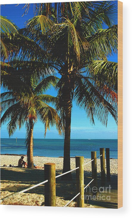 Smathers Beach Wood Print featuring the photograph Smathers Beach in Key West by Susanne Van Hulst