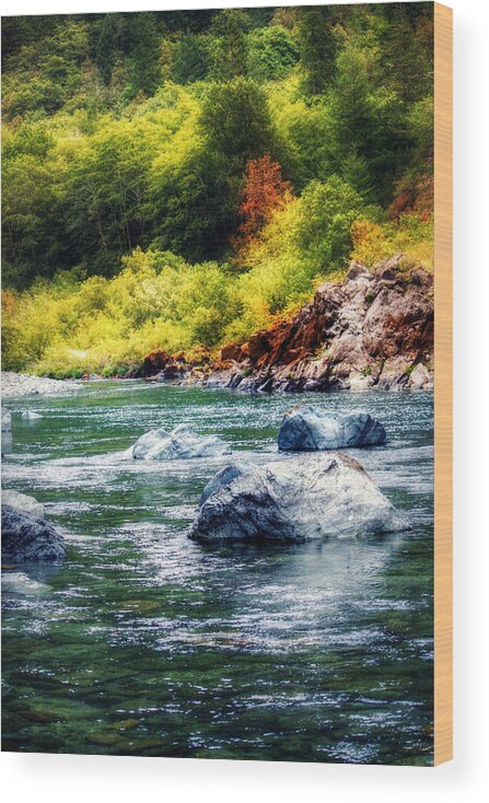 Smith River Wood Print featuring the photograph Smith River in Autumn by Melanie Lankford Photography