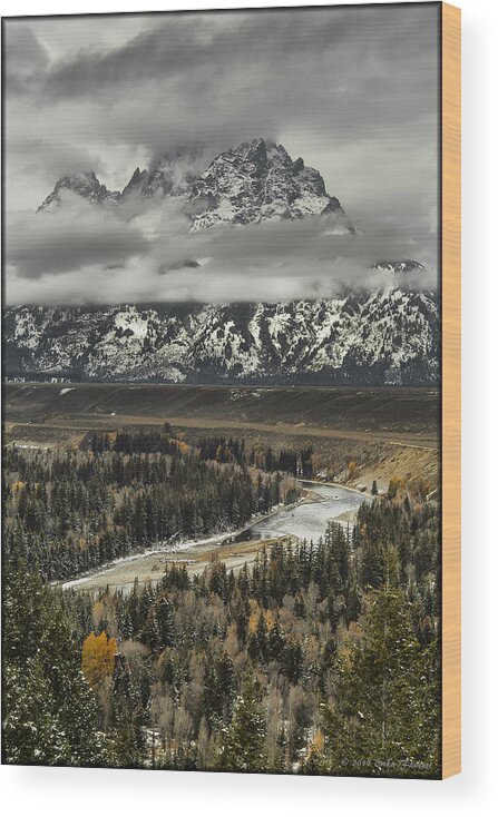 Lake Wood Print featuring the photograph Snake River - Tetons by Erika Fawcett