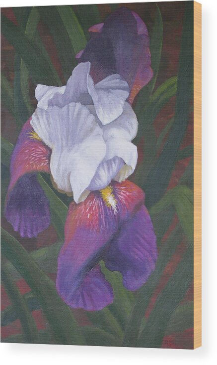 Iris Wood Print featuring the painting Soft Violet by Don Morgan