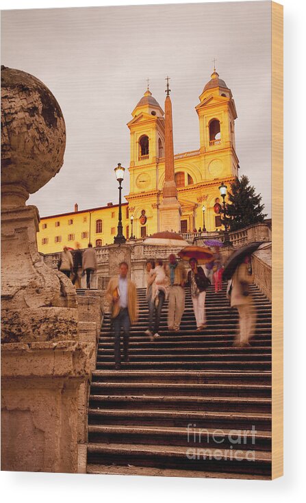 Spanish Steps Wood Print featuring the photograph Spanish Steps by Brian Jannsen