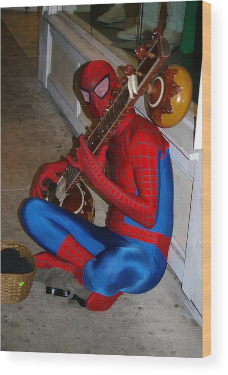 Sitar Wood Print featuring the photograph Spiderman's Sitar by Greg Graham
