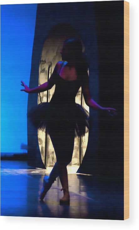 Theatre Wood Print featuring the photograph Spirit Of Dance 3 - A Backlighting Of A Ballet Dancer by Pedro Cardona Llambias