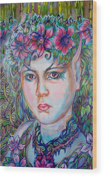 Elf Wood Print featuring the painting Spring by Suzanne Silvir