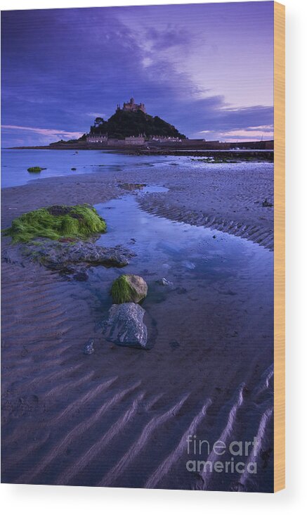 Seascape Wood Print featuring the photograph St Michael's Mount by David Lichtneker