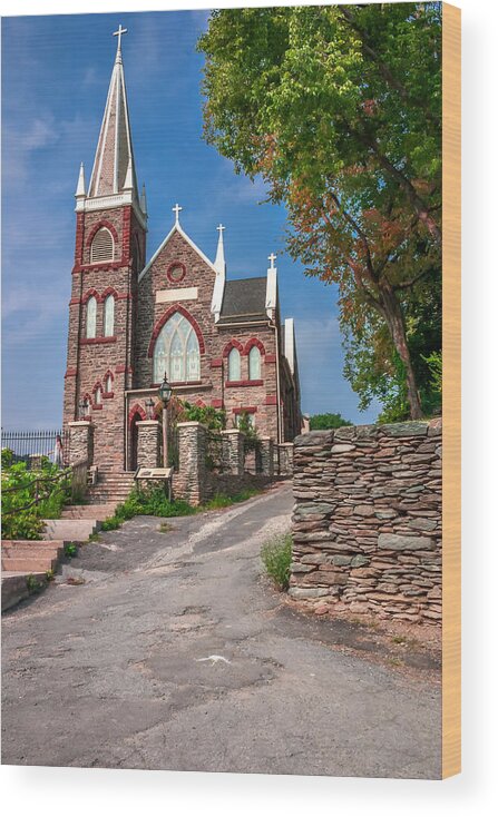 Harpers Ferry Wood Print featuring the photograph St Peters Church by Mary Almond