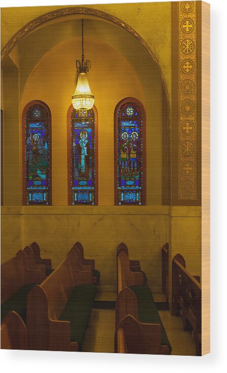 1948 Wood Print featuring the photograph Stained Glass Windows at St Sophia by Ed Gleichman
