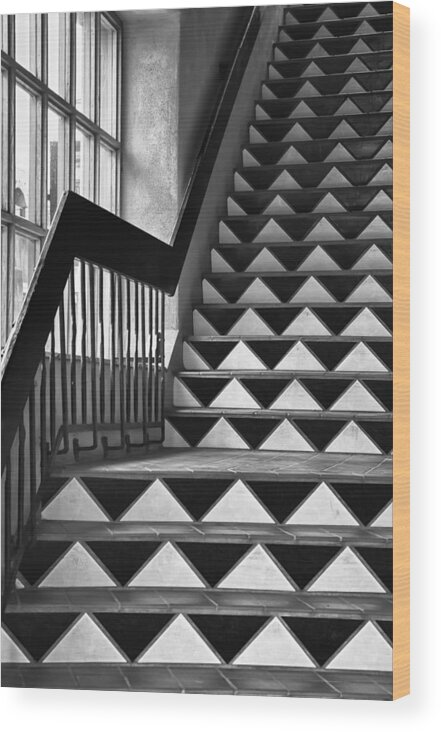 Santa Fe Wood Print featuring the photograph Staircase Santa Fe New Mexico by Ron White