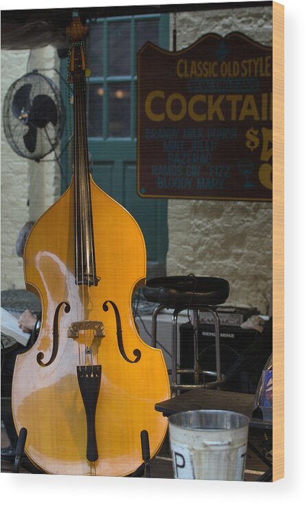New Orleans Wood Print featuring the photograph Stand Up Bass by Gregory Cox