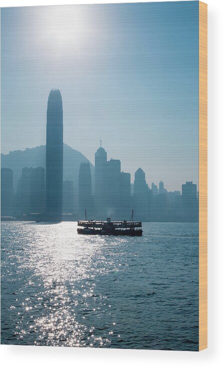 Tranquility Wood Print featuring the photograph Star Ferry In Hong Kong Harbour And by Holger Leue