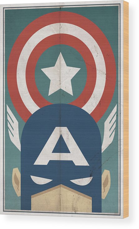 Hero Wood Print featuring the digital art Star-Spangled Avenger by Michael Myers