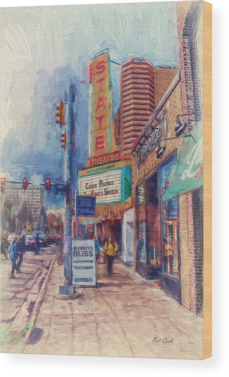 City Wood Print featuring the photograph State Street Impasto by Pat Cook