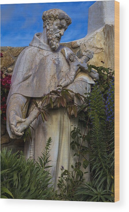 Stature Wood Print featuring the photograph Stature of Father Junepero Serra by Garry Gay