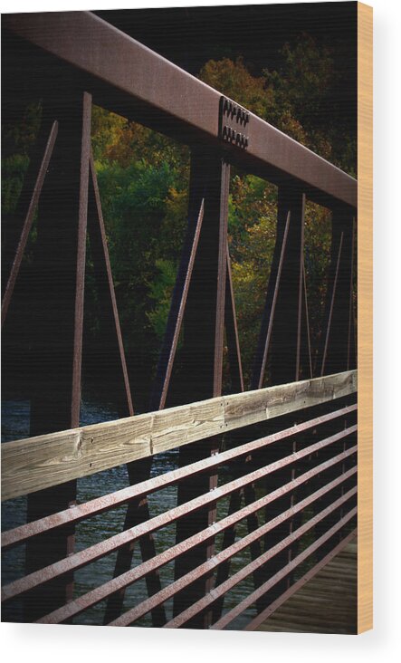 Bridges Wood Print featuring the photograph Steel Lines by Cathy Shiflett