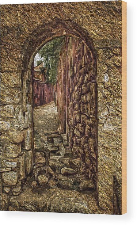 Arch Wood Print featuring the photograph Stone Archway by Jim Painter