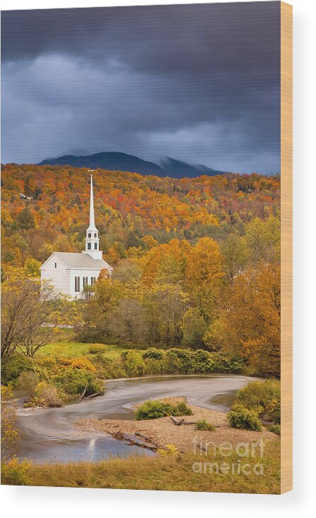 Autumn Wood Print featuring the photograph Stowe Church by Brian Jannsen