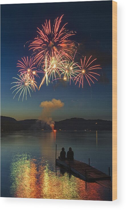 Fireworks Wood Print featuring the photograph Summer Fireworks by Darylann Leonard Photography