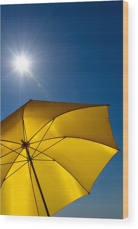 Umbrella Wood Print featuring the photograph Sun Protection by Andreas Berthold