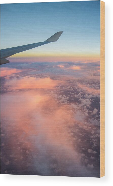 Aerial Wood Print featuring the photograph Sunrise Clouds by Parker Cunningham