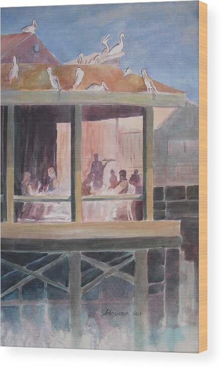 John Svenson Wood Print featuring the painting Supper Time by John Svenson