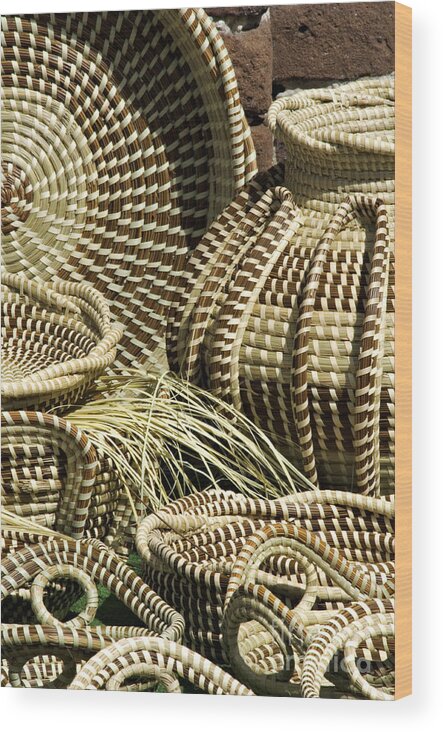 Example Wood Print featuring the photograph Sweetgrass Baskets - D002362 by Daniel Dempster