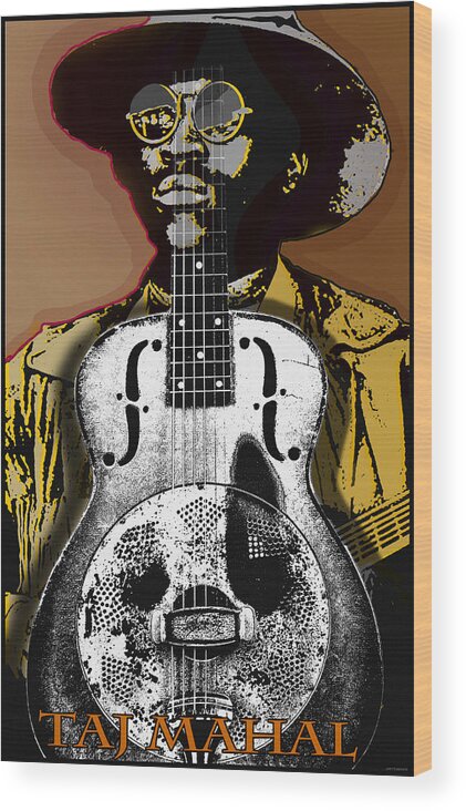 Taj Mahal Wood Print featuring the digital art Taj Mahal Blues Musician by Larry Butterworth