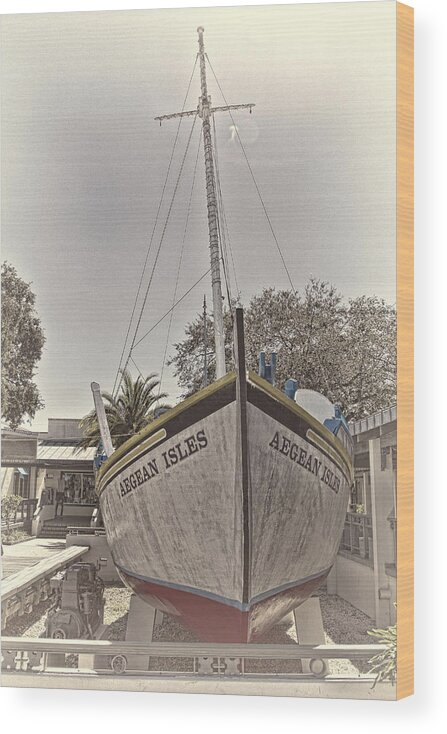 Tarpon Springs Wood Print featuring the photograph Tarpon Springs Sponge Boat by Bill Barber