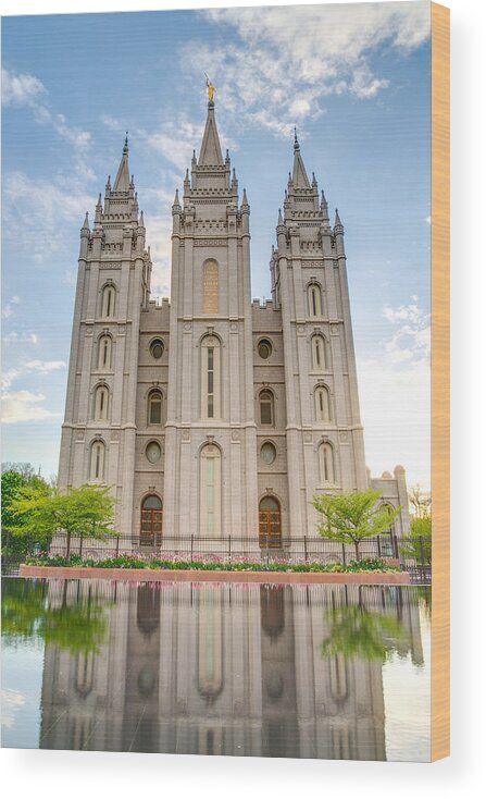 Utah Wood Print featuring the photograph Temple Reflection by Dustin LeFevre