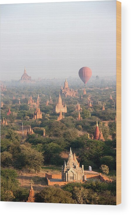 Tranquility Wood Print featuring the photograph Temples Of Bagan, Early Morning Light by Redheadedtravels.com