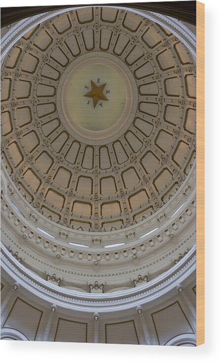 America Wood Print featuring the photograph Texas Capitol in White and Gold by Ed Gleichman