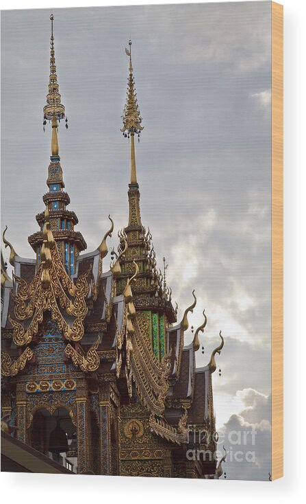 Wat Wood Print featuring the photograph Thai temple by Dennis Hedberg