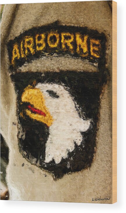 101st Wood Print featuring the digital art The 101st Airborne Emblem painting by Weston Westmoreland