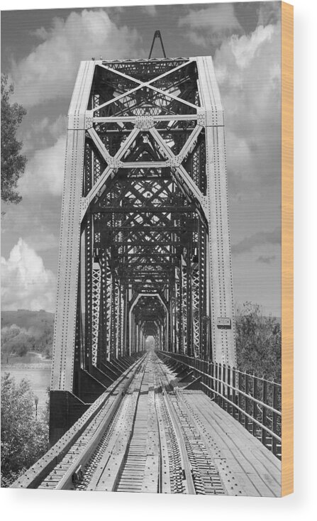 Railroad Bridge Wood Print featuring the photograph The Chicago and North Western Railroad Bridge by Mike McGlothlen