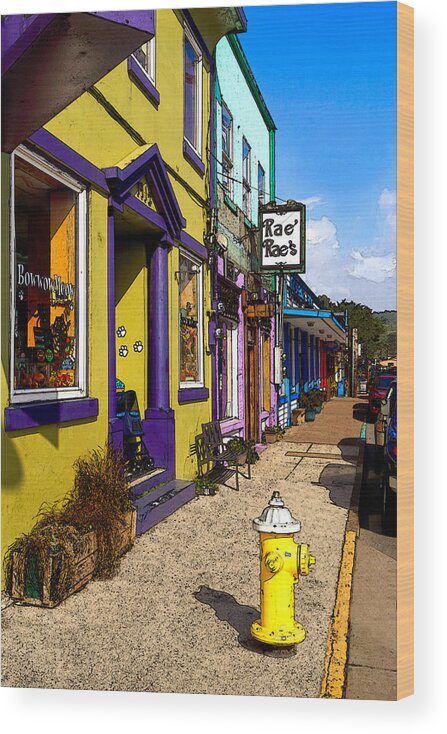 Sidewalk Wood Print featuring the photograph The Colorful Sidewalks Of Newport by James Eddy