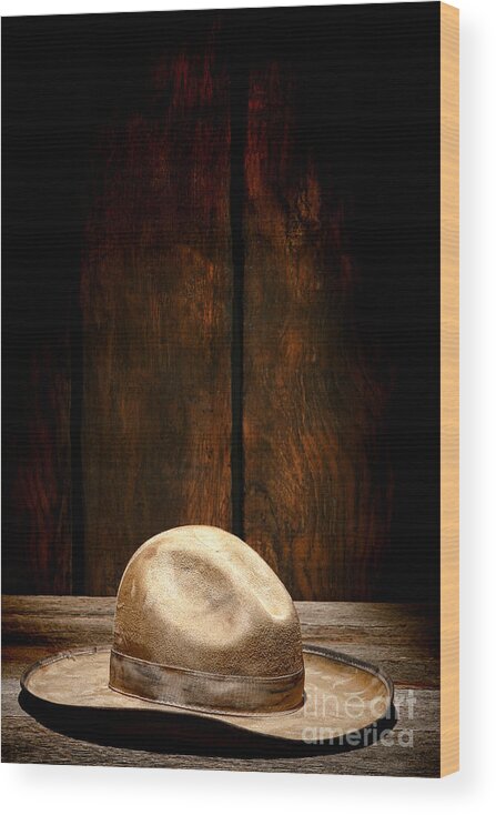 Cowboy Hat Wood Print featuring the photograph The Dirty Tan Hat by Olivier Le Queinec