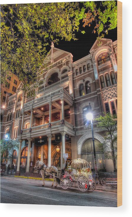 Austin Wood Print featuring the photograph The Driskill Hotel by Tim Stanley