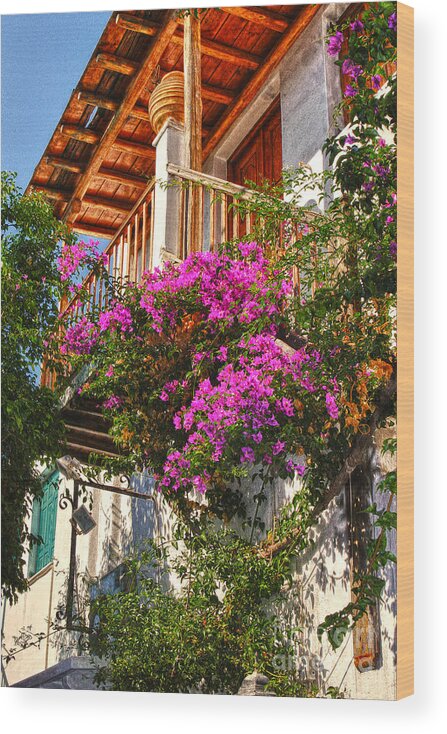 Home Decor Wall Art Wood Print featuring the photograph The entrance way Mykonos by Tom Prendergast
