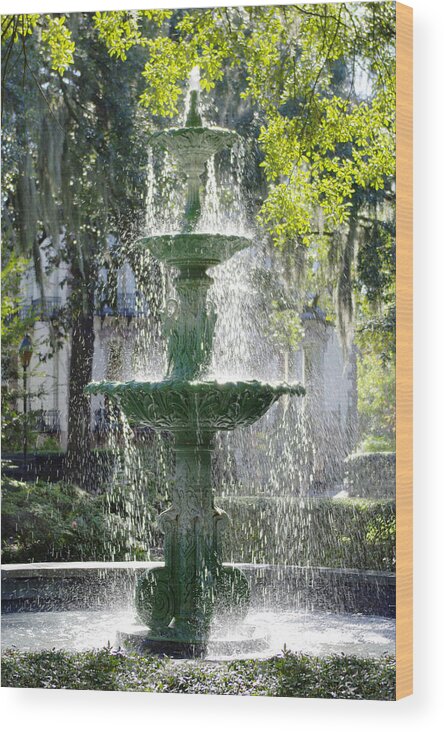 Fountain Wood Print featuring the photograph The Fountain by Mike McGlothlen