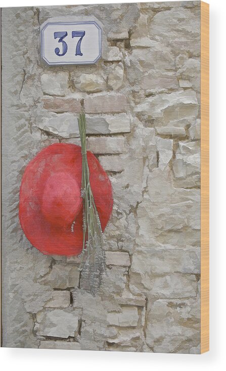 Europe Wood Print featuring the photograph The Hanging Red Hat by David Letts