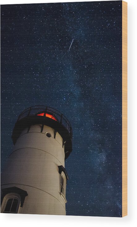 Edgartown Light Wood Print featuring the photograph The Light and the Way by Steve Myrick