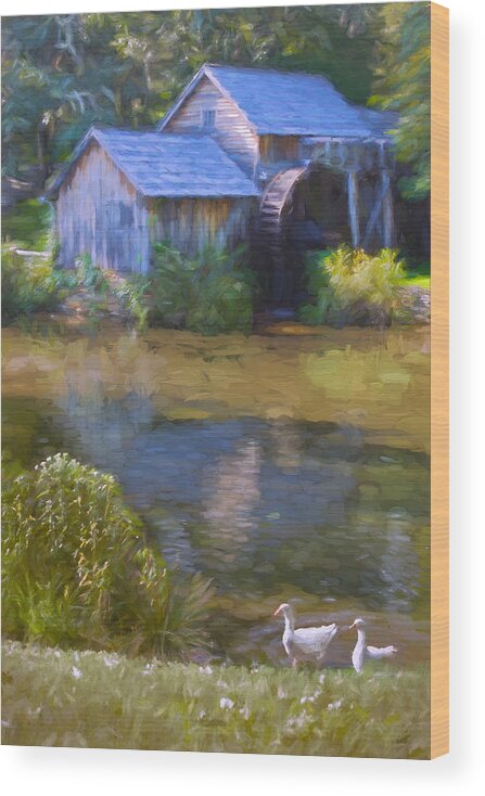 Mill Wood Print featuring the photograph The Old Mill at Mabry by Jean-Pierre Ducondi