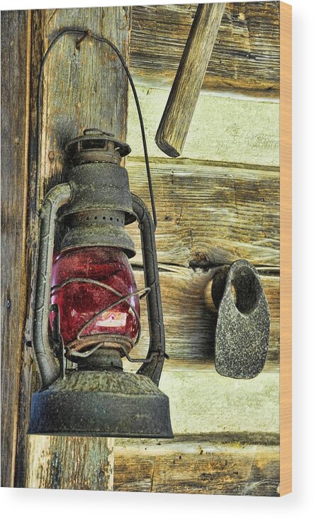 Still Life Wood Print featuring the photograph The Porch Light by Jan Amiss Photography