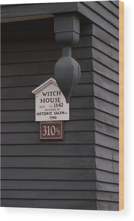 Salem Wood Print featuring the photograph The Salem Massachusetts Witch House by Jeff Folger