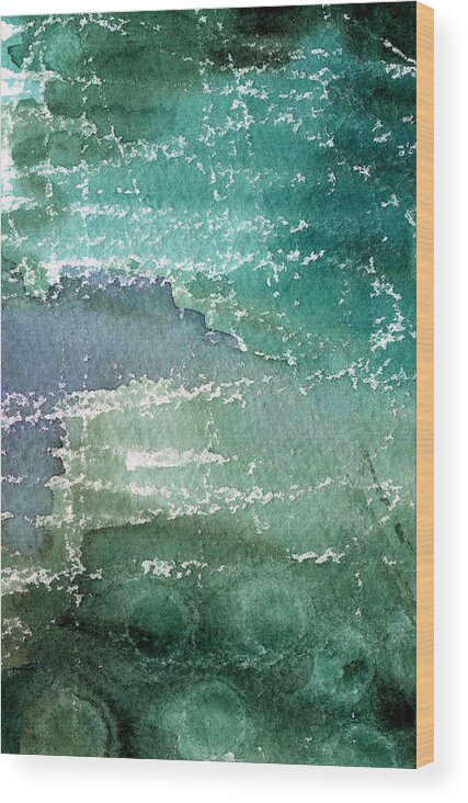 Abstract Painting Wood Print featuring the painting The Shallow End by Linda Woods