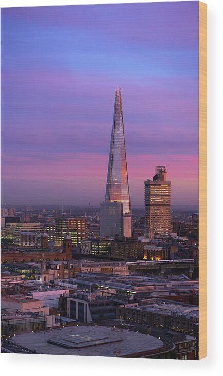 Corporate Business Wood Print featuring the photograph The Shard,london by John Lamb