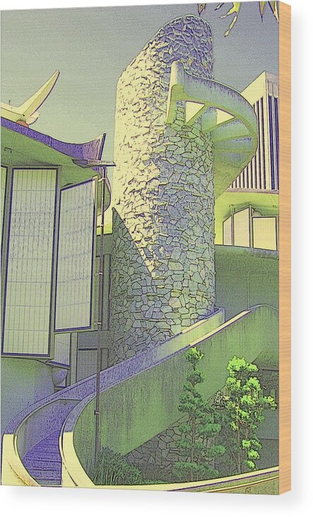 Architecture Wood Print featuring the photograph The Tower by Jodie Marie Anne Richardson Traugott     aka jm-ART