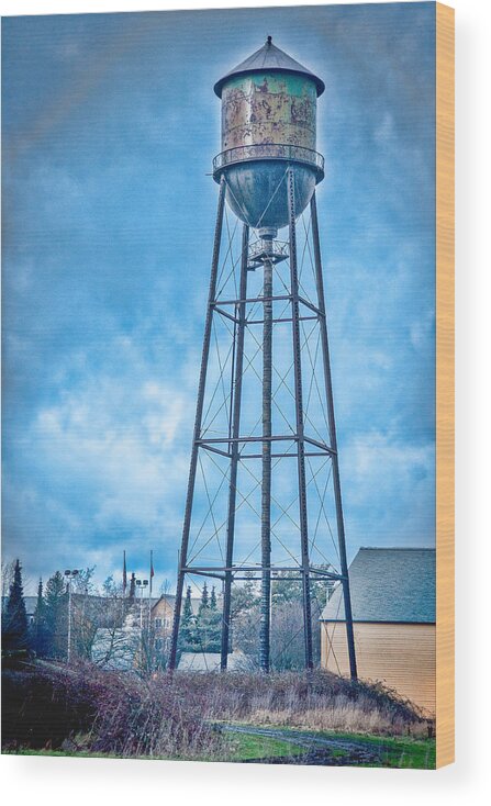 Water Tower Wood Print featuring the photograph The Water Tower by Judy Wright Lott