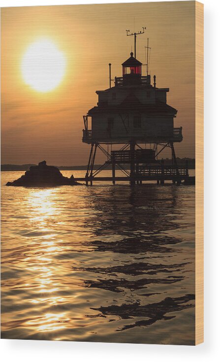 Chesapeake Bay Wood Print featuring the photograph Thomas Point Lighthouse by Jennifer Casey